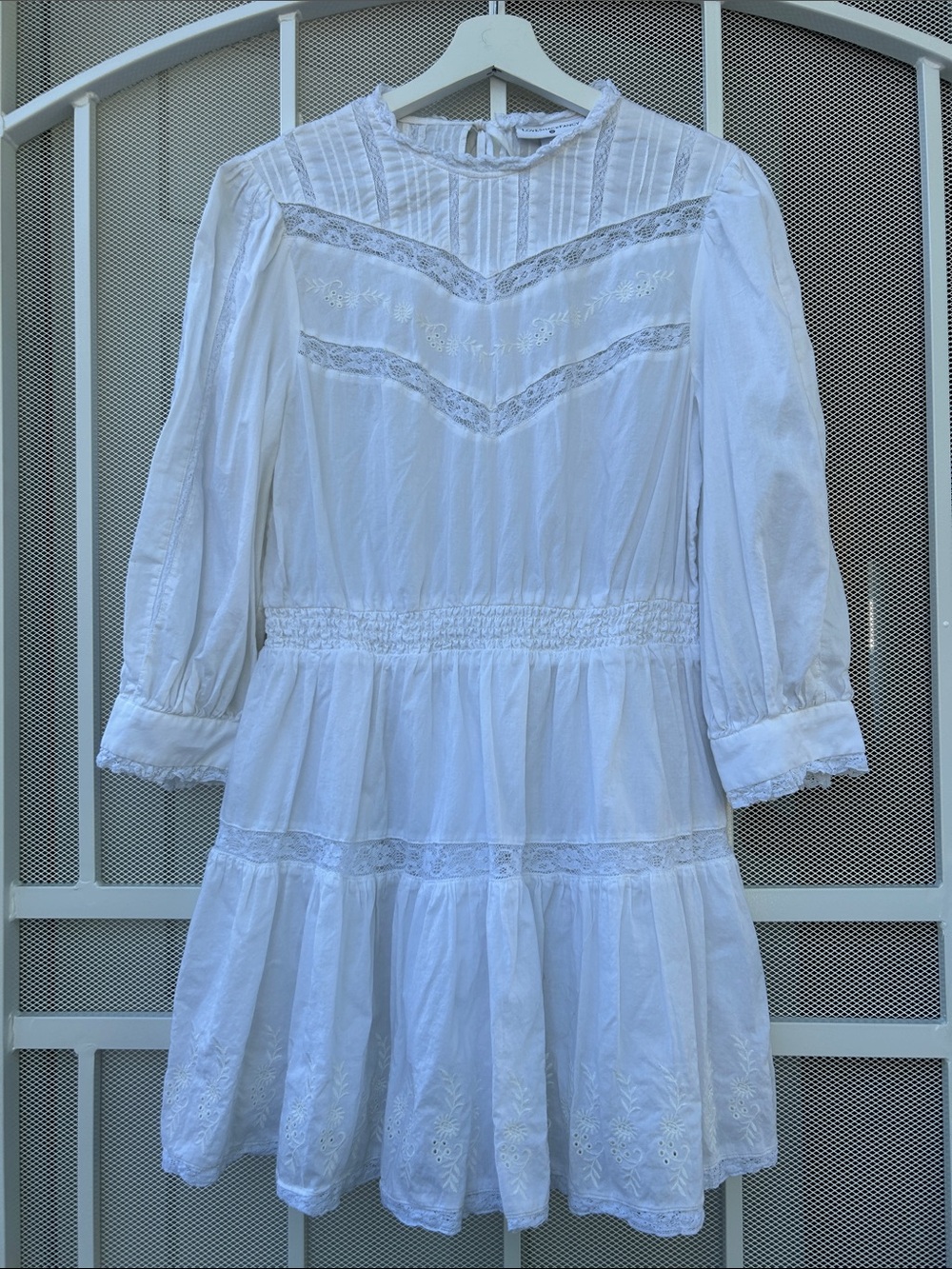 White Embroidered Cotton Dress